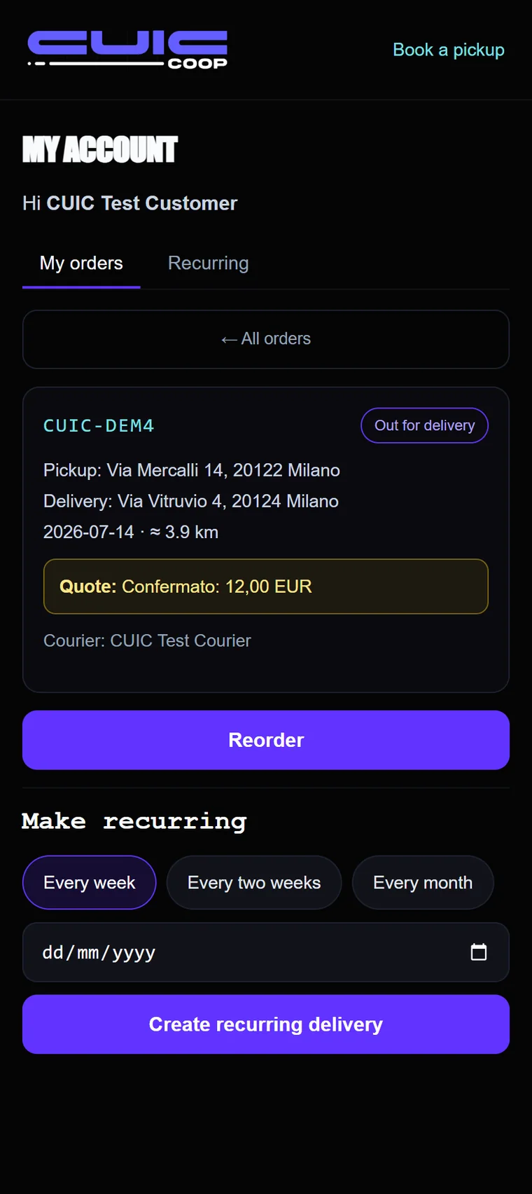 CUIC app screen